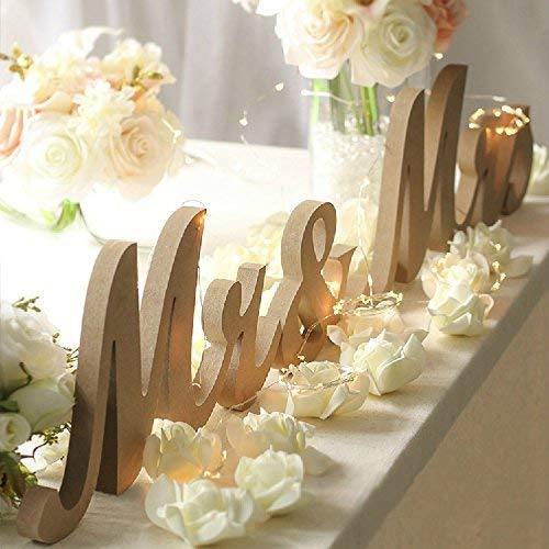 Mr. and Mrs. Rustic Wooden Vintage Wedding Table Signs | Rustic Party Table  Wedding Decorations