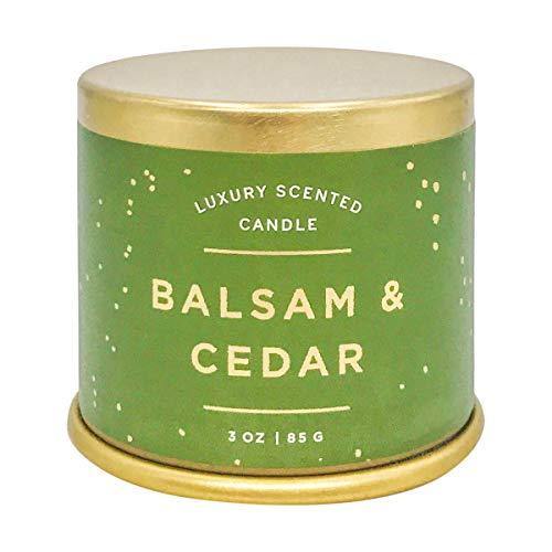 Illume Noble Holiday Collection Balsam & Cedar Demi Vanity Tin, 3 oz Candle  