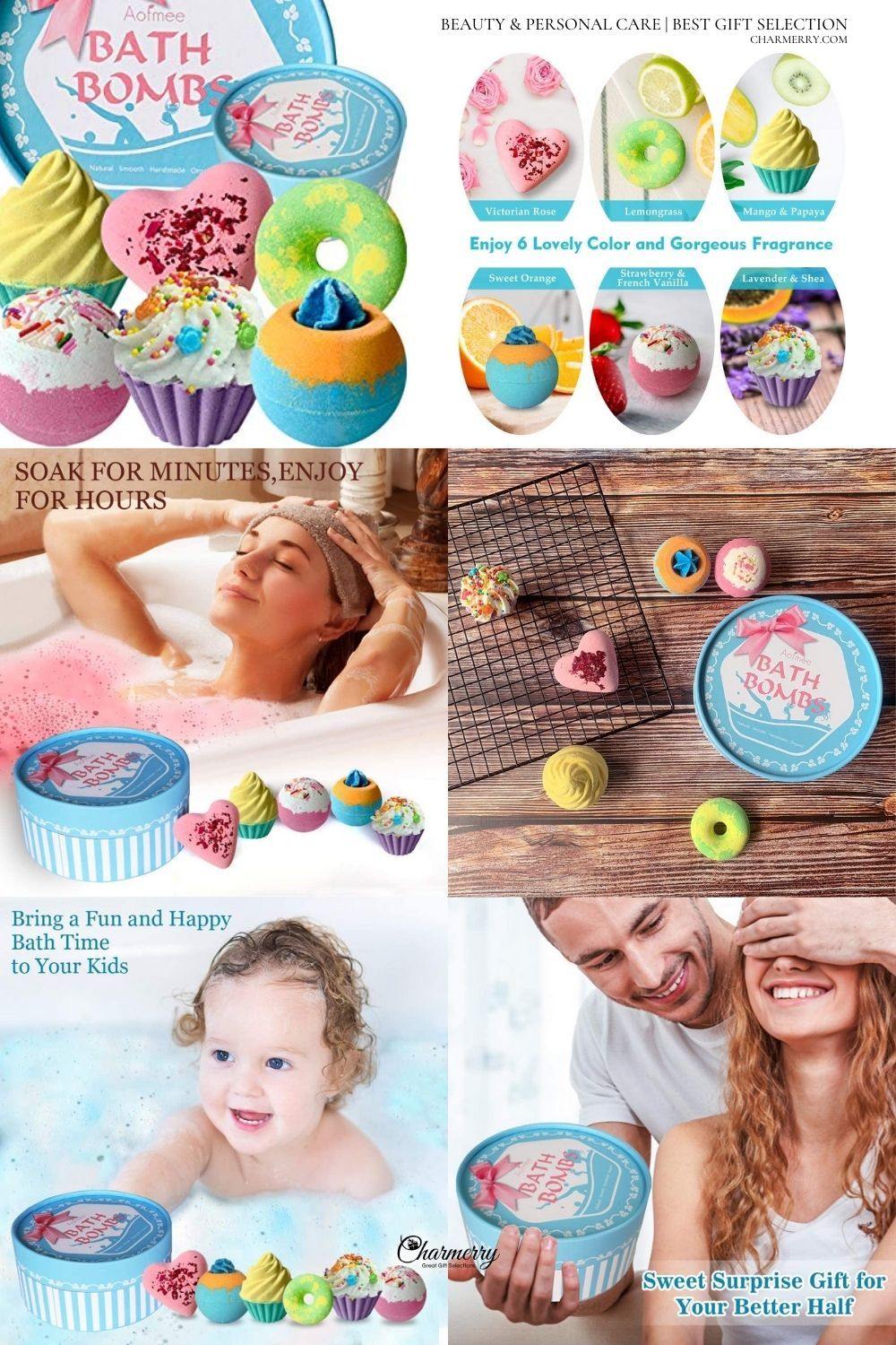 Aofmee Bath Bombs Gift Set  Handmade Bubble and Floating Fizzies Spa –  CHARMERRY