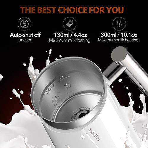 HadinEEon Milk Frother, 4-in-1 Electric Milk Frother and Steamer (5.1  oz/10.1 oz), Automatic Milk Frother Foam Maker, Coffee Frother for Latte  Cappuccino, Macchiato 