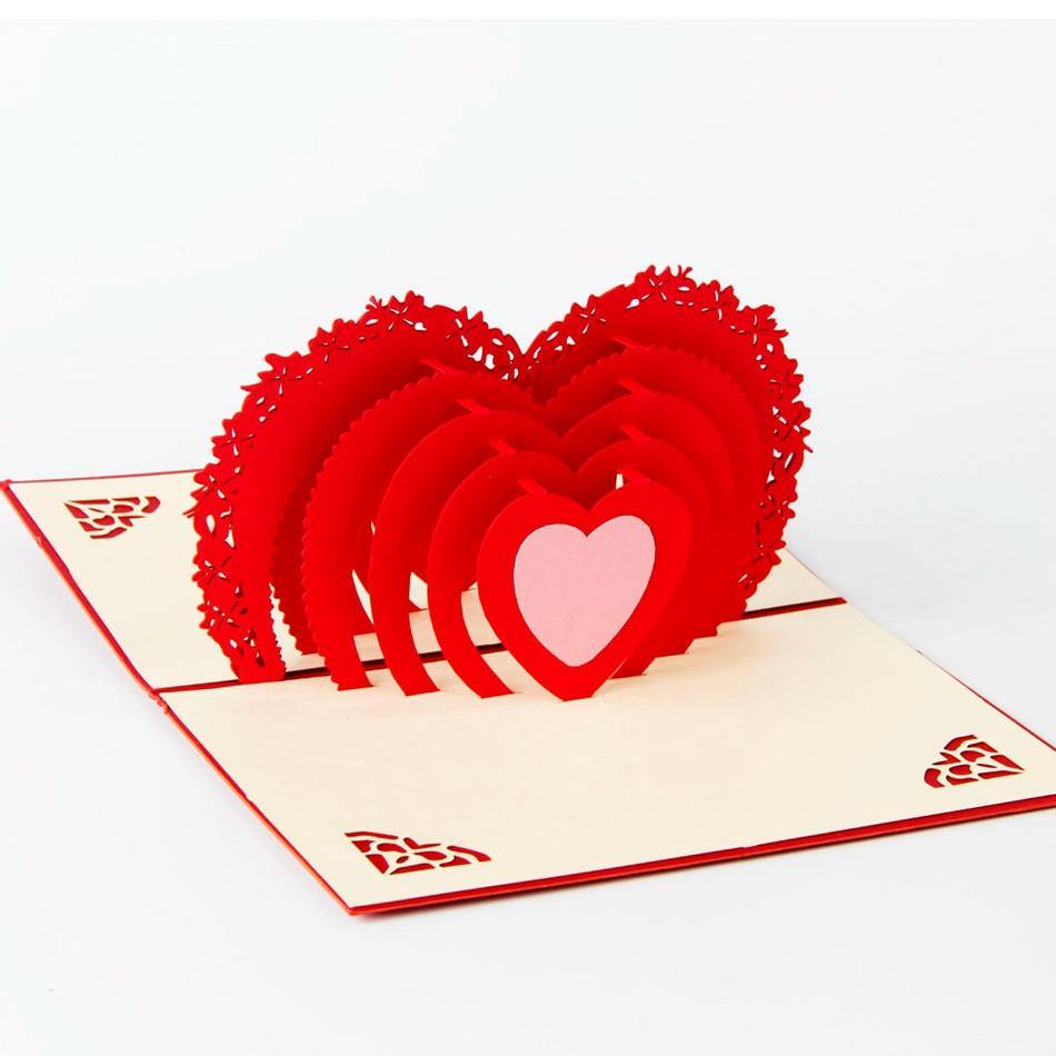 3D Pop Up Greeting Card /Invitation (Valentine /Wedding /Love Heart ...